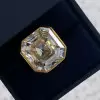 4ct Asscher Cut Yellow Sapphire Engagement Ring in Gold