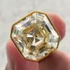 4ct Asscher Cut Yellow Sapphire Engagement Ring in Gold