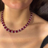 Ruby & White Sapphire Riviera Necklace 