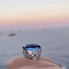 Luxury Aquamarine Blue Cocktail Ring
