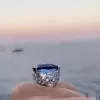 Luxury Aquamarine Blue Cocktail Ring