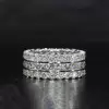 Princess&Round Cut White Sapphire Eternity Band