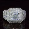 Micro-pave Setting Asscher Cut Engagement Ring