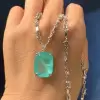 15ct Cushion Cut Paraiba Tourmaline Pendant Necklace