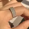 Round&Asscher Cut White Sapphire Wedding Band
