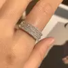 Round&Asscher Cut White Sapphire Wedding Band
