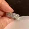 Round&Asscher Cut White Sapphire Wedding Band