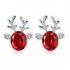 Christmas Reindeer Red Crystal Alloy Stud Earrings 