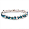Blue Lab Created Gemstone Alloy Bracelet