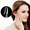 Round Cut Classic Drop Shape CZ Silver Earrings