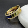 5.1ctw Princess Cut Rainbow Sapphire Eternity Ring