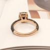 3ct Cushion Cut Black Sapphire Engagement Ring