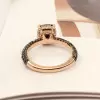 3ct Cushion Cut Black Sapphire Engagement Ring