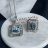 8.4ct Emerald Cut Aquamarine Engagement Ring