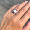 3.8ct Round Cut White Sapphire Art-Deco Ruby Engagement Ring