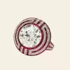 3.8ct Round Cut White Sapphire Art-Deco Ruby Engagement Ring
