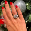 9.5ct Cushion Cut White Sapphire Matt Engagement Ring