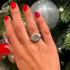 9.5ct Cushion Cut White Sapphire Matt Engagement Ring