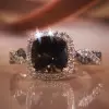 Cushion Cut Brown Sapphire Twist Engagement Ring