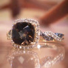 Cushion Cut Brown Sapphire Twist Engagement Ring