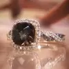 Cushion Cut Brown Sapphire Twist Engagement Ring
