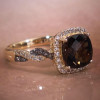 Cushion Cut Brown Sapphire Twist Engagement Ring