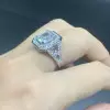 4.2ct Asscher Cut Three Stone Engagement Ring