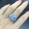 4.2ct Asscher Cut Three Stone Engagement Ring