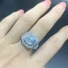 4.2ct Asscher Cut Three Stone Engagement Ring