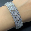 30ctw Emerald Cut White Sapphire Unisex Bracelet