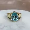 5.4ct Pear Cut Aquamarine Engagement Ring