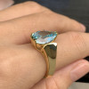 5.4ct Pear Cut Aquamarine Engagement Ring
