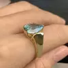 5.4ct Pear Cut Aquamarine Engagement Ring