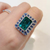 Vintage 8.4ct Emerald Cut Emerald Cocktail Ring