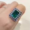 Vintage 8.4ct Emerald Cut Emerald Cocktail Ring