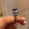 Halo Emerald Cut Sapphire Engagement Ring