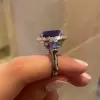Halo Emerald Cut Sapphire Engagement Ring