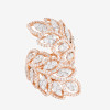 Nature-inspired Two Tone Leaves Bold Cocktail Ring