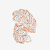 Nature-inspired Two Tone Leaves Bold Cocktail Ring