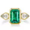 3.8ct Emerald Cut Three-Stone Engagement Ring