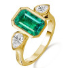 3.8ct Emerald Cut Three-Stone Engagement Ring