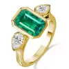 3.8ct Emerald Cut Three-Stone Engagement Ring