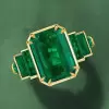 8ct Emerald Cut Emerald Engagement Ring in Gold