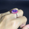 6.8ct Halo Cushion Cut Lavender Sapphire Cocktail Ring