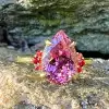 5.4ct Pear Cut Fuchsia Sapphire Cluster Engagement Ring