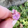 5.4ct Pear Cut Fuchsia Sapphire Cluster Engagement Ring
