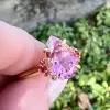 5.4ct Pear Cut Fuchsia Sapphire Cluster Engagement Ring