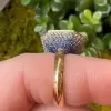 9.5ct Princess Cut Aquamarine Gradient Color Engagement Ring