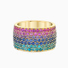Multicolor Sapphire Paved Wedding Band