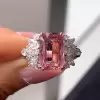 5.3ct Morganite Pink Sapphire Cluster Engagement Ring